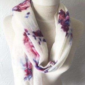 Lucky Brand Lightweight Woven Wool Scarf Floral